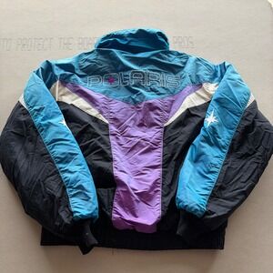 Vintage 90s Polaris Snowmobile Jacket Colorblock XL